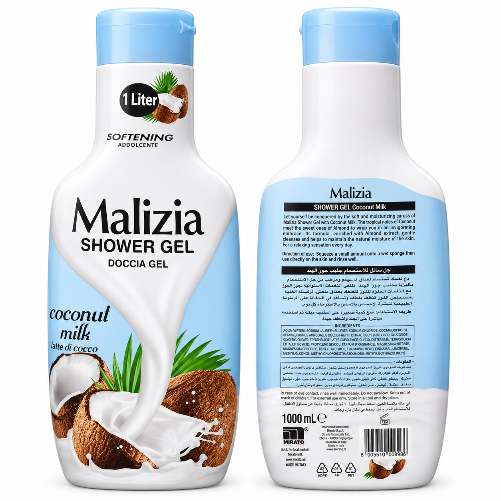 ژل شست‌وشوی بدن مالیزیا مدل Coconut Milk با رایحه شیر نارگیل 1 لیتر