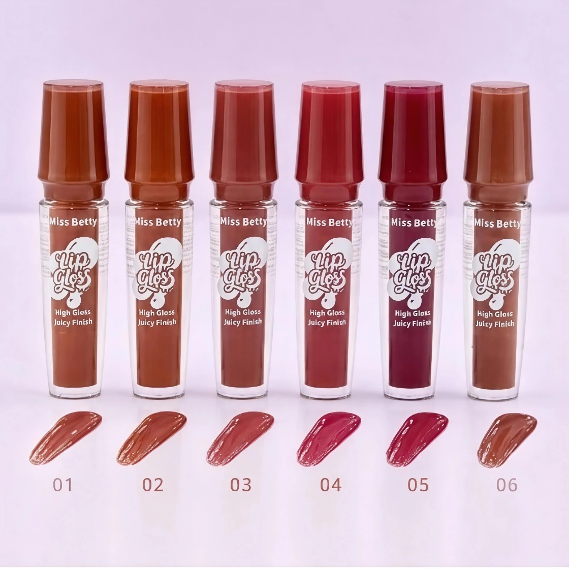 رژ لب مایع - لیپ گلاس میس بتی مدل lip gloss high gloss juicy finish