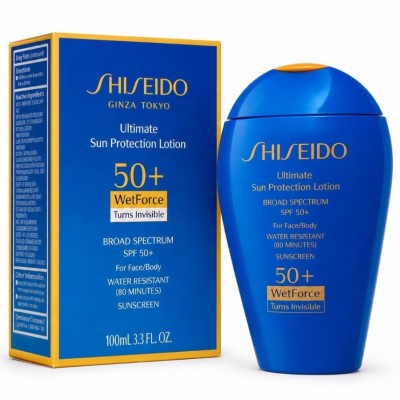 ضدآفتاب بی‌رنگ و ضدآب شیسیدو مدل Ultimate Sun Protection Lotion WetForce turns invisible spf50 100ml