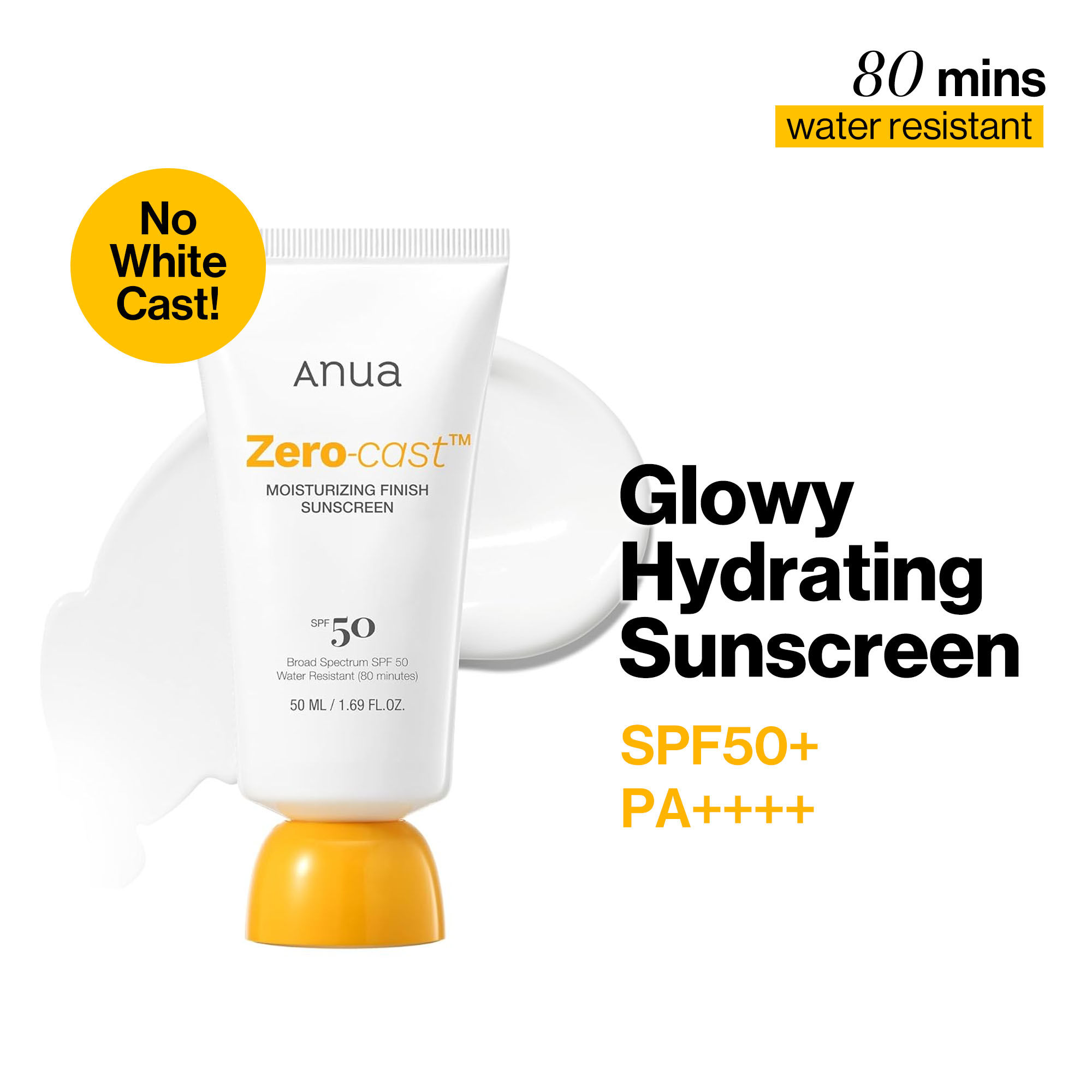 ضدآفتاب بی‌رنگ مرطوب کننده، روشن‌کننده و ضدچروک آنوا مدل Zero cast moisturizing finish sunscreen